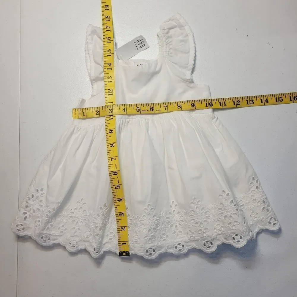 Baby Gap White Eyelet Dress / Blouse Cotton Girls Infant Size 6-12mo